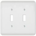 Livewire Perry Textured 2 Gang Stamped Steel Toggle Wall Plate, White LI2742683